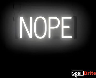 NOPE - Lichtreclame Neon LED bord verlicht | SpellBrite | 42 x 16 cm | 6 Dimstanden - 8 Lichtanimaties | Reclamebord neon verlichting