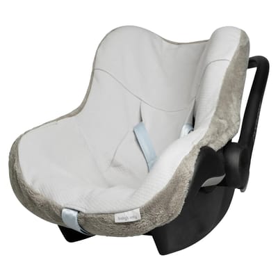 Baby's Only Baby autostoelhoes 0+ Cozy - Geschikt voor Maxi Cosi - Urban Green - Hoes voor de autostoel met teddystof - Geschikt voor 3- & 5-puntsgordel