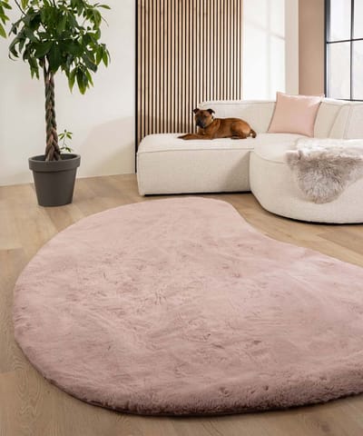Fluffy vloerkleed organisch - Comfy Plus roze 80x122