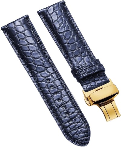 Leren Horlogeband voor Mannen en Vrouwen, 20/21/22/24mm, Snelle Bevestiging, Alligator Motief, Zwart, Blauw, Bruin, Rood, Wit