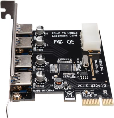 WiseGoods PCIe Kaart 4 Poorts USB 3.0 - PCI Express USB 3.0 Hub Uitbreidingskaart voor PC/Computer - Plug & Play