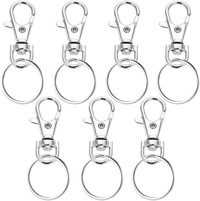 Thijox - 7 Stuks Draaibare Sleutelhanger Haak Metalen Karabijnhaken Afneembaar Voor Doe-het-zelf Ambachten Sleutelhangers
