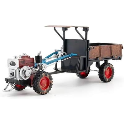 1:24 Grote Retro Loop Trekker Model Auto Speelgoed Diecast Geluid Licht Achterklep Geopend Zwaaiende Handgreep Voor Jongens Festival Cadeaus