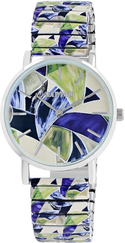 Raptor Herenhorloge siliconen JW20204 met echte leren band, 5ATM, basic, modern, zakelijk