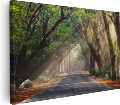 Artaza Canvas Schilderij Bomenlaan - 30x20 cm - Klein - Wanddecoratie Natuur - Muurdecoratie Bos - Kamer Accessoires Landschap