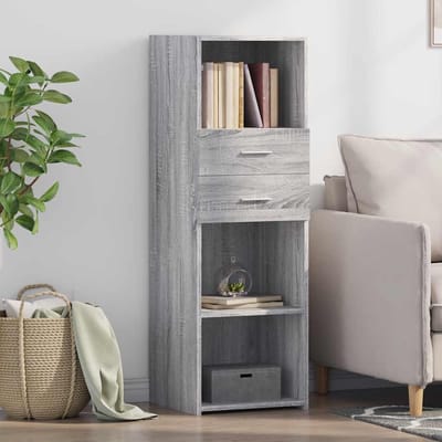 vidaXL - Hoge - kast - 40x42,5x124 - cm - bewerkt - hout - grijs - sonoma - eikenkleurig
