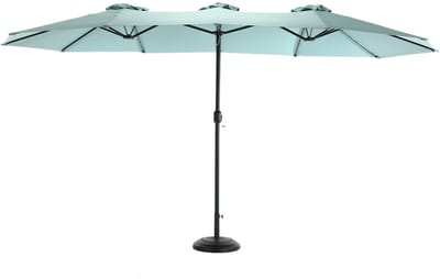 Merax 4.5 Meter Dubbele Tuinparasol Rechthoekig Lichtgroen met Draaimechanisme Zonder Parasolvoet