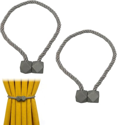 Magnetische Gordijn Touwen - 50 cm - Handgeweven Polyester - Sterke RVS Magneten - Voor Gemakkelijk Gebruik - ShopVlot