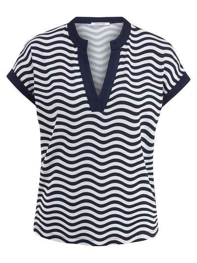 Shirt ronde hals Van Peter Hahn blauw