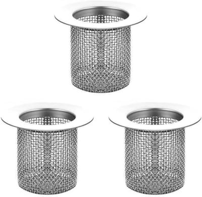 Filters voor wastafel - Set van 3, ideaal voor keuken, badkamer en balkon, voorkomt verstoppingen en haar.