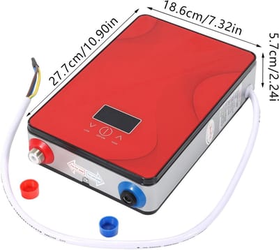 Elektrische Doorstroomboiler - Tankloze Boiler - Direct Warm Water - Digitaal Temperatuurdisplay - 6500 Watt - Rood
