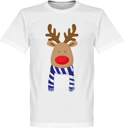 Reindeer Supporter T-Shirt - Blauw/Wit - L