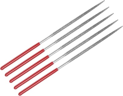 Diamantgecoate Vijlenset voor Metaal en Glas, 150 Korrel, 2mm Schacht, 100mm Lengte, 5 Stuks