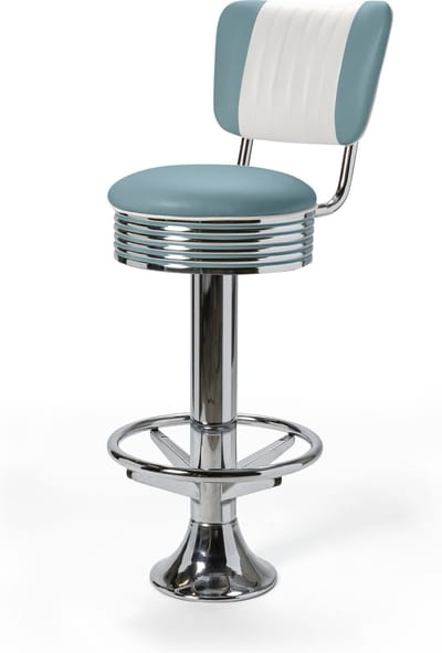 Bel Air Retro Barkruk BS-27CB Footring Blauw
