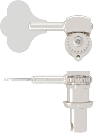 Hipshot HS-20675SNT HB6 1/2 USA Ultralite® bass tuning machine, shiny nickel, clover key, treble side