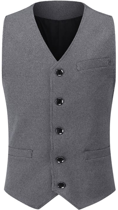 ALLTHEMEN Heren Patchwork V-hals Vest - Formeel Klassiek Basis Wollen Vest Voor Bruiloften - S
