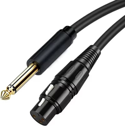 Qost - XLR Male naar 6.35 MM Jack Male - 1,5 meter - Zwart - Unbalanced TRS Plug to 3-pin XLR