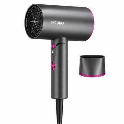 DPLUNIQ Reisfohn - Haardroger - Fohn - Reisfohn Inklapbaar - Infraroodverwarming - 6 standen - 480g - 2100 W - 11x16cm - Grijs