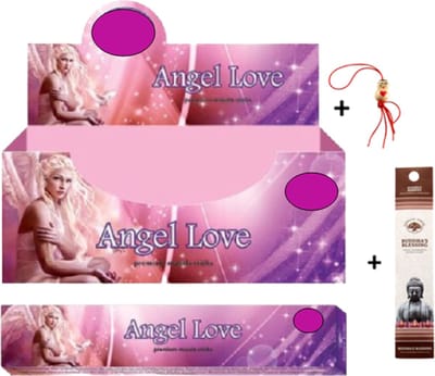 2 pakjes met 15 gram - Masala - Wierook - Wierookstokjes - Incense sticks - Angel Love + 5 Mini Wierookstokjes + Gelukspoppetje