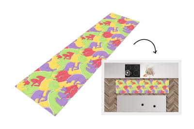 Keukenloper - Loper keuken - Katten - Regenboog - Kinderen - Pastel - Patronen - 200x50 cm - Keukenloper vinyl