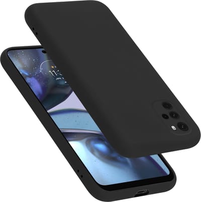 Cadorabo Hoesje geschikt voor Motorola MOTO G22 in LIQUID ZWART - Beschermhoes gemaakt van flexibel TPU silicone Case Cover