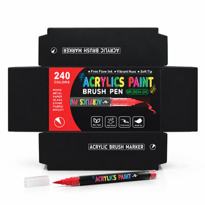 Acrylmarkers - 240 kleuren - Zachte punt en directe inkttoevoer - Voor wenskaarten en tekenen - Geschenkdoos
