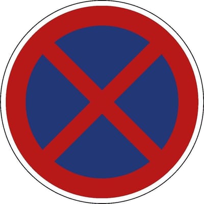 Niet stilstaan sticker, E2 150 mm