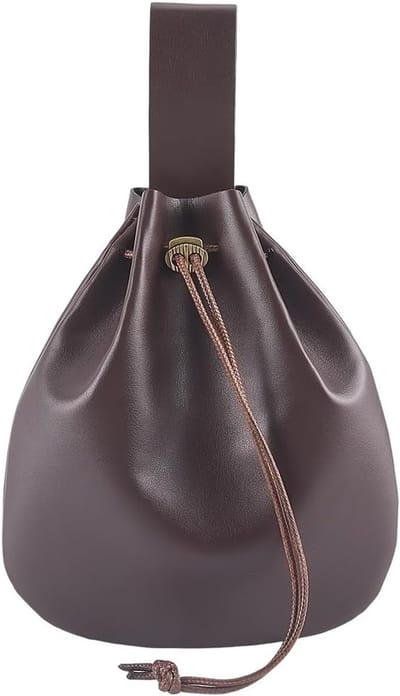 Draagbare Middeleeuwse Leren Heuptas, Retro Viking Stijl, Perfect voor Ren Faire en Festivals, Geschikt voor Munten en Dobbelstenen