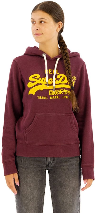Superdry Chenille Vl Graphic Hoodie Rood 2XS Vrouw