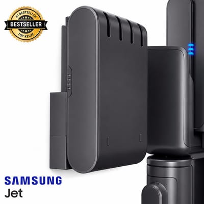 Steelstofzuiger Batterijhouder - Geschikt voor Samsung® Jet 75 & Jet 90 - Reserve Accu Wandhouder - Grijs