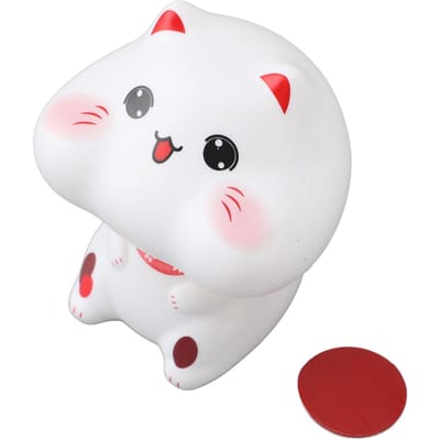 Kattendecor op zonne-energie Gelukskat Figuur Automatisch Knikkend Ornament voor Autodashboard Bureau white