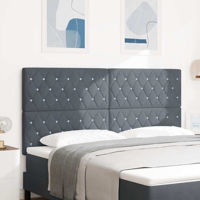 vidaXL - Hoofdbord - Donkergrijs - 180 - cm - Fluweel