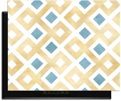 KitchenArt - Golden Diamond Grid - Inductie Beschermer - 76x51.5 cm - Kookplaat Beschermer - Luxe Afdekplaat Inductieplaat - Anti-slip & Oprolbaar - Beschermmat Inductiekookplaat