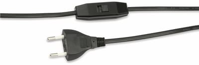 Goobay Kabel met eurostekker voor montage - met schakelaar, 1,5 m, zwart