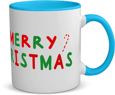 Akyol - kerst merry christmas koffiemok - theemok - blauw - Kerstmis - kerst beker - winter - kerst - christmas - kerst cadeau - 350 ML inhoud