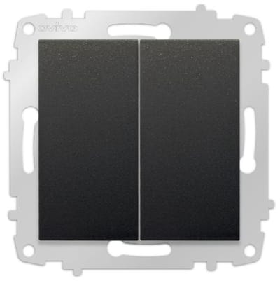 Dubbel schakelaar met afdekraam- dubbele schakelaar - INBOUW - ZWART - OVIVO