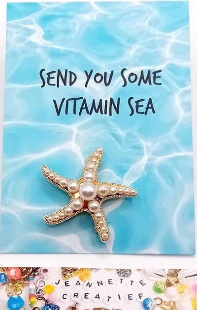 Jeannette-Creatief® - Beach - Summertime Starfish Pearl Broche - Broche voor op tas of jas - Zeester Pin - Starfish - Faux Pearl - Zeester - Seastar - Speldjes - Broches - Sierpin - Pin - Pins - Valentijn - Valentijnstip - Valentijnscadeautjes