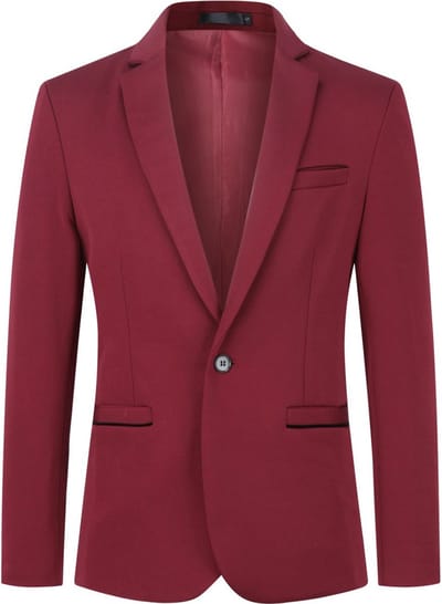 ALLTHEMEN Heren Stretch Blazer Slim Fit Jasje - Zakelijk Pak Jasje - XS