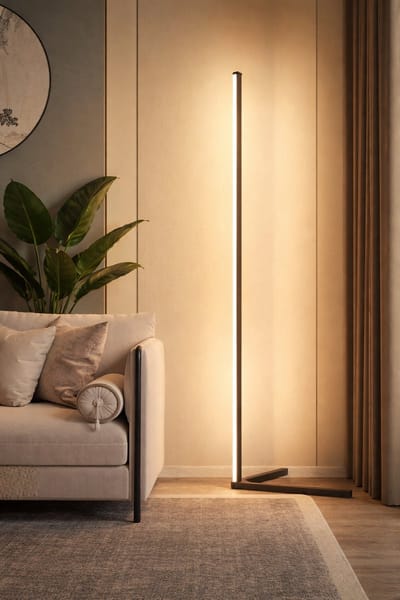 Moderne LED Vloerlamp RGB - App en afstandsbediening - Sfeerverlichting - Hoeklamp - Staanlamp - Led Verlichting Strip - Dimbaar - Voor Woonkamer - Zwart