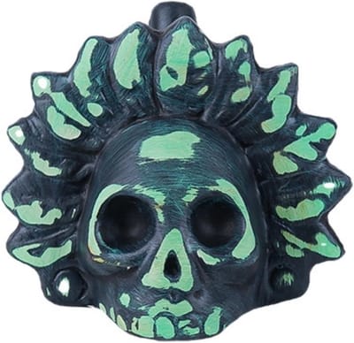 Azteekse Doodfluit - Keramische Fluit - Uniek Geluid - Menselijk Klinkende Schreeuw - 14.7 x 14.3 x 9.4 cm