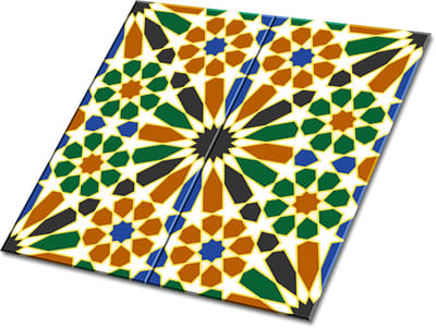 Tulup PVC Tegels - Cubaans Patroon Vinyl Tegels - 30 cm x 30 cm - Veelkleurig Zelfklevende Vinyltegels - 9 stuks - Zelfklevende PVC Tegels - Mozaïek Plaktegels - Vloer Tegels PVC - Plaktegels keuken en Badkamer
