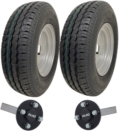 145R10 Aanhangwagenkit, voor hoge snelheden, straatlegaal, Journey-wielen, ALKO-steunassen, 750 kg
