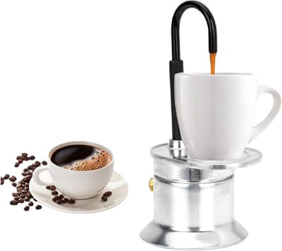 Koffiezetapparaat voor één kopje, ideaal voor outdoor feesten en reizen, gemaakt van aluminium legering, compact en lichtgewicht