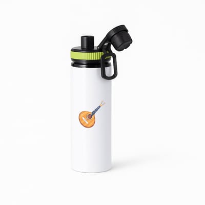 Hacebo® - Banjo's waterfles met draaidop groen - Banjo - Muzikanten - Muzikant - snaarinstrument - gitaar - water fles - 850ML