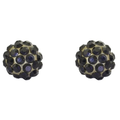 Behave – Oorstekers – Zwart kristal – 1 cm – Vintage goudkleur
