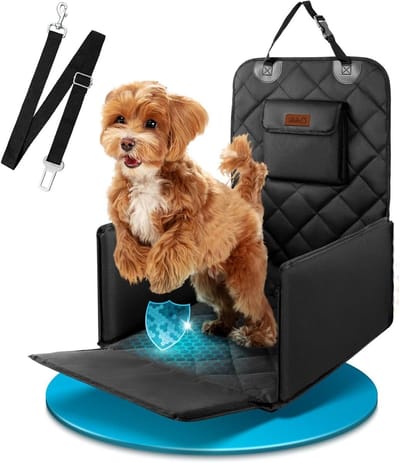 Huisdier autostoeltje - Reisbed hond - Veilig reizen - Opvouwbaar design - 42 x 43 x 24 cm - Zwart
