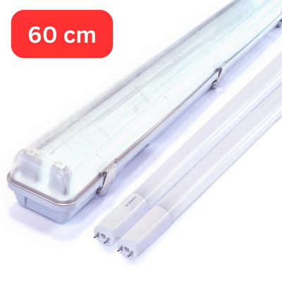 Prinos Premium LED TL armatuur 60 cm met 2 led buizen - dubbel - 9W/18W