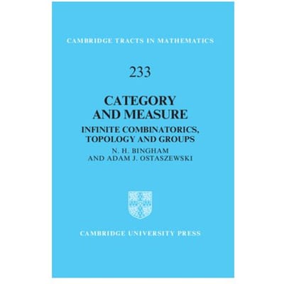 Category And Measure - Cambridge Tracts In Mathematics - N. H. (Imperial College London)