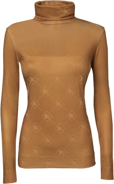 PK International Sportswear - Performance Shirt - Technisch Shirt - Meryl - Sneldrogend - Hoge kraag - Odin - Almond - Lichtbruin - 158