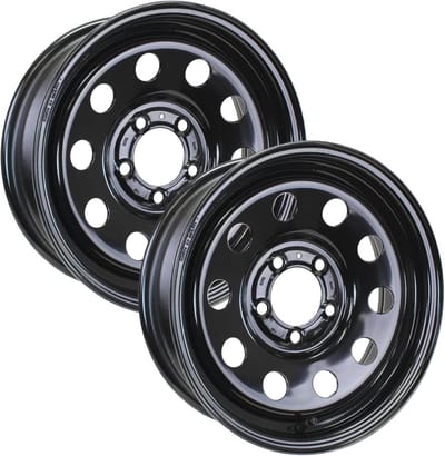 Aanhangwagenwielen 15 x 5 Set van 2 Zwarte Velgen Modulaire Stijl
